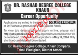 DR Arshad Degree College Khaur Jobs 2024