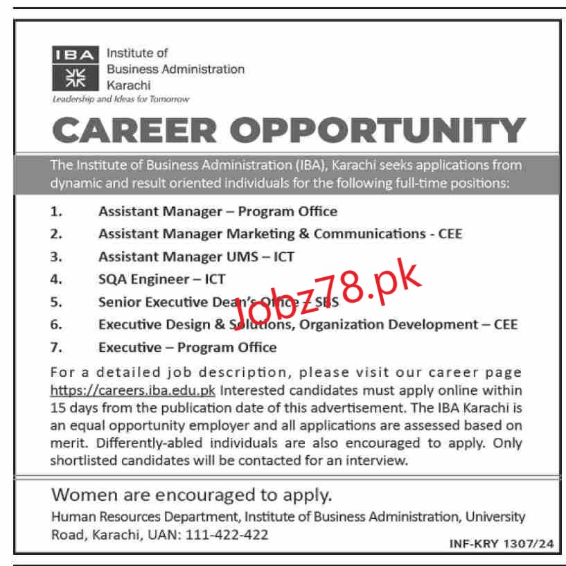 Institute Business Administration Karachi Jobs May 2024