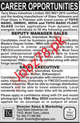 Tariq Glass Industries Limited Jobs May 2024