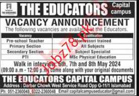 The Educators Capital Campus Islamabad Jobs 2024